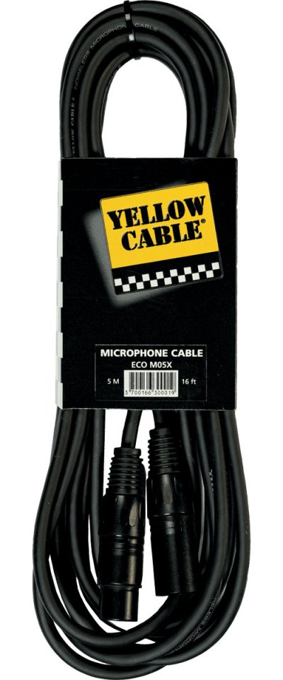 YELLOW CABLE  - C&acirc;ble de 5 m&egrave;tres de long XLR m&acirc;le &agrave; XLR femelle