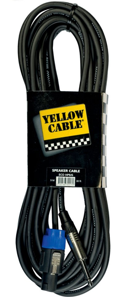 YELLOW CABLE  Cordon HP Speakon Jack Mono 9 M