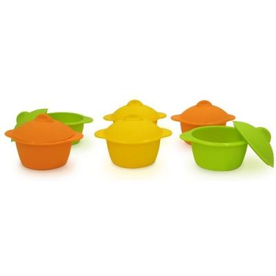 GENERIQUE YOKO DESIGN Lot de 6 baby cocottes &Oslash;7 cm orange, jaune et vert