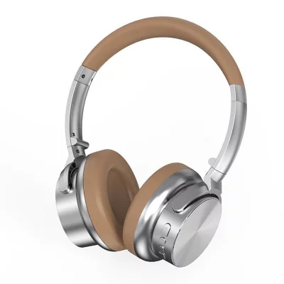 YONIS  Casque Bluetooth ANC r&eacute;tro - Marron