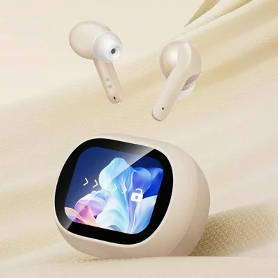 YONIS  Ecouteurs Bluetooth sans fil - Beige