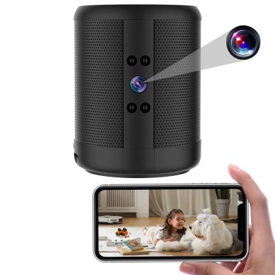YONIS  Enceinte Bluetooth Camera Espion Wifi Full HD+32 Go