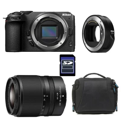 NIKON Z30 + Z 18-140 + Sac + Carte SD 8 Go + Bague FTZ II 