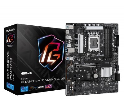 ASROCK Z690 phantom gaming 4 ddr5 intel lga 1700 128 go noir
