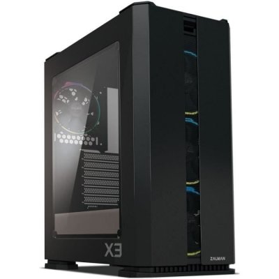 ZALMAN  X3 Noir Moyen Tour - Noir - RGB - Verre tremp&eacute;