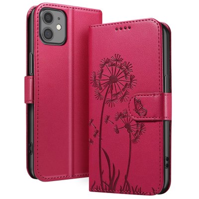 ZANAE Zana&eacute; &Eacute;tui Portefeuille pour iPhone 11 Premium Design Fleurs Papillon Rouge