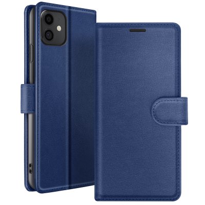 ZANAE Zana&eacute; &Eacute;tui Portefeuille pour iPhone 11 Support et Languette Magn&eacute;tique Bleu nuit