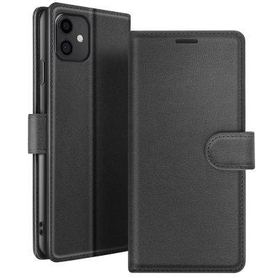 ZANAE Zana&eacute; &Eacute;tui Portefeuille pour iPhone 11 Support et Languette Magn&eacute;tique Noir