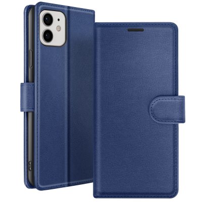 ZANAE Zana&eacute; &Eacute;tui Portefeuille pour iPhone 12 et 12 Pro Support et Languette Magn&eacute;tique Bleu nuit