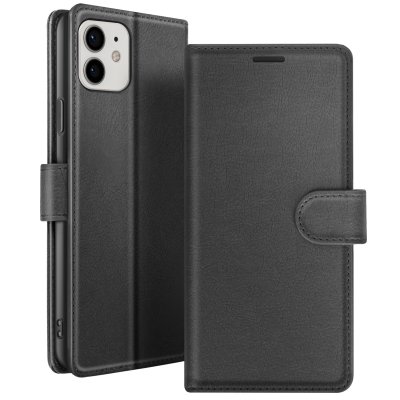 ZANAE Zana&eacute; &Eacute;tui Portefeuille pour iPhone 12 et 12 Pro Support et Languette Magn&eacute;tique Noir