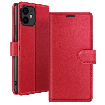 ZANAE Zana&eacute; &Eacute;tui Portefeuille pour iPhone 12 mini Fonction Support et Languette Magn&eacute;tique Rouge