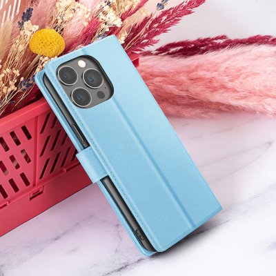 ZANAE Zana&eacute; &Eacute;tui Portefeuille pour iPhone 13 Pro Support et Languette Magn&eacute;tique Bleu clair