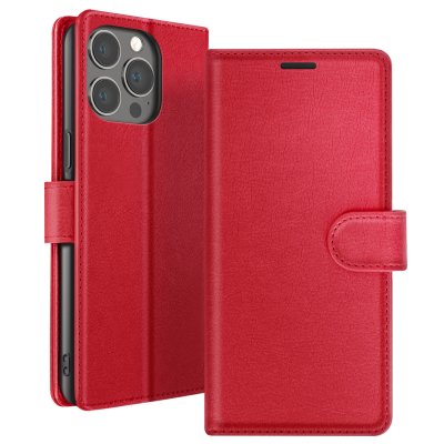ZANAE Zana&eacute; &Eacute;tui Portefeuille pour iPhone 13 Pro Support et Languette Magn&eacute;tique Rouge
