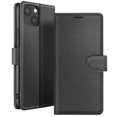 ZANAE Zana&eacute; &Eacute;tui Portefeuille pour iPhone 13 Support et Languette Magn&eacute;tique Noir