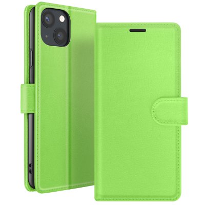 ZANAE Zana&eacute; &Eacute;tui Portefeuille pour iPhone 13 Support et Languette Magn&eacute;tique Vert