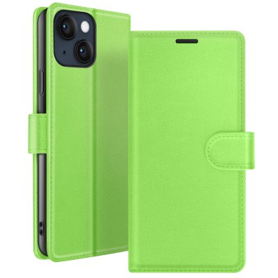 ZANAE Zana&eacute; &Eacute;tui Portefeuille pour iPhone 14 Plus Support et Languette Magn&eacute;tique Vert