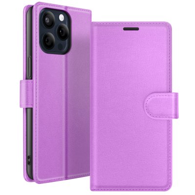 ZANAE Zana&eacute; &Eacute;tui Portefeuille pour iPhone 15 Pro Max avec Support et Languette Magn&eacute;tique Violet