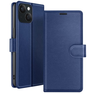 ZANAE Zana&eacute; &Eacute;tui Portefeuille pour iPhone 15 Support et Languette Magn&eacute;tique Bleu nuit