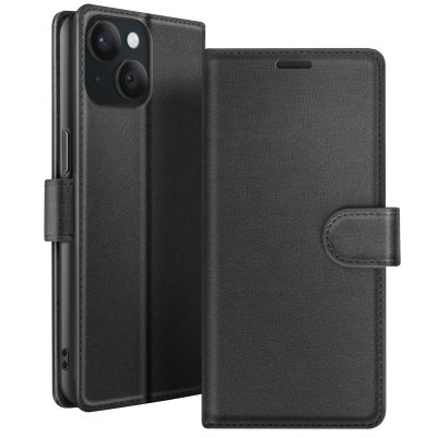 ZANAE Zana&eacute; &Eacute;tui Portefeuille pour iPhone 15 Support et Languette Magn&eacute;tique Noir
