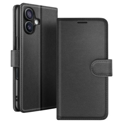 ZANAE Zana&eacute; &Eacute;tui Portefeuille pour iPhone 16 Plus Support et Languette Magn&eacute;tique Noir