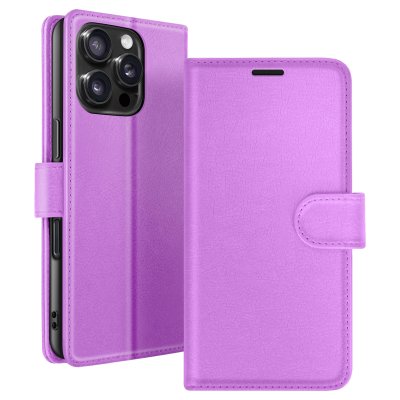 ZANAE Zana&eacute; &Eacute;tui Portefeuille pour iPhone 16 Pro Max avec Support et Languette Magn&eacute;tique Violet