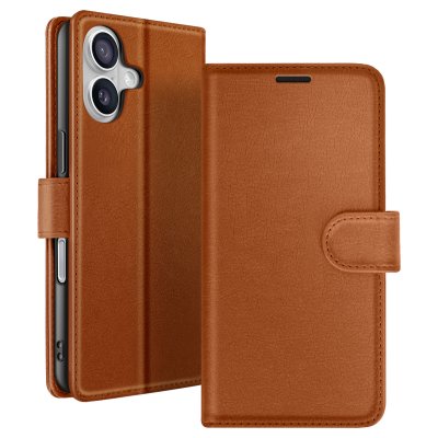 ZANAE Zana&eacute; &Eacute;tui Portefeuille pour iPhone 17 Air Fonction Support et Languette Magn&eacute;tique Marron
