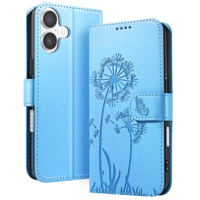 ZANAE Zana&eacute; &Eacute;tui Portefeuille pour iPhone 17 Premium Design Fleurs Papillon Bleu clair