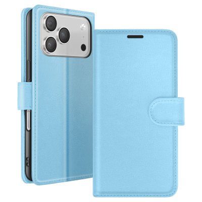 ZANAE Zana&eacute; &Eacute;tui Portefeuille pour iPhone 17 Pro avec Support et Languette Magn&eacute;tique Bleu clair