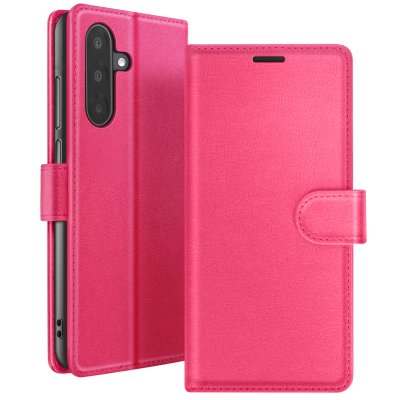 ZANAE Zana&eacute; &Eacute;tui Portefeuille pour Samsung A17 Support et Languette Magn&eacute;tique Fuchsia