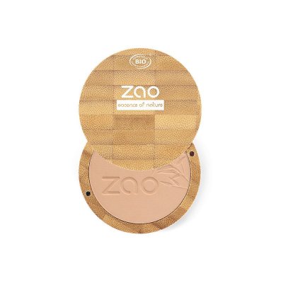 ZAO  Makeup Poudre Compacte Bio, vegan et rechargeable Brun beige