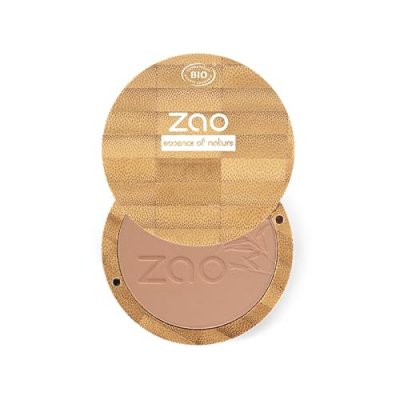 ZAO MAKEUP  Poudre Compacte Bio, vegan et rechargeable Chocolat au lait