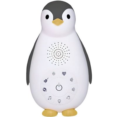ZAZU  Bo&icirc;te &agrave; musique Bluetooth Zoe le pingouin, veilleuse, gris