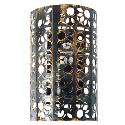 TOSEL ZEN - Applique demi cylindrique m&eacute;tal noir et or