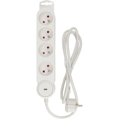 ZENITECH  - Bloc multiprise Iota 4x16A + interrupteur - Blanc