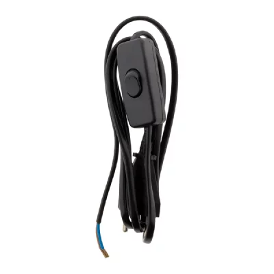 ZENITECH -Cordon avec Interrupteur pour luminaire 1,5m Noir - 
