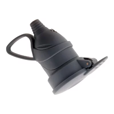 ZENITECH -Fiche femelle &agrave; clapet -16A 2P+T - Gris - 