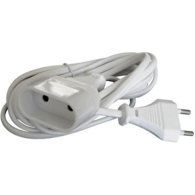 ZENITECH -Prolongateur m&eacute;nager 6A HO3VVH2F 2 x 0.75 Blanc 3m - 