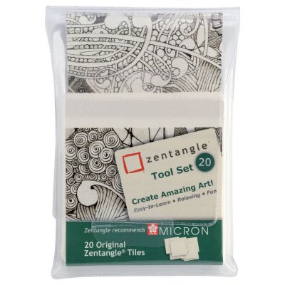 SAKURA Zentangle Lot de 20 carreaux originaux Zentangle 89&nbsp;x 89&nbsp;mm