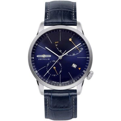 ZEPPELIN  7366-3 Montre avec Bracelet en Cuir pour Homme Bleu fonc&eacute;
