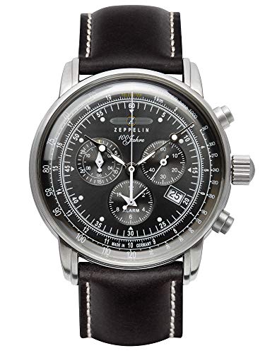 ZEPPELIN  7680-2 Montre chronographe pour Homme 100 Ans en Cuir