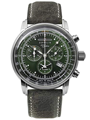 ZEPPELIN  Hommes Chronographe Montre avec Bracelet en Cuir 8680-4