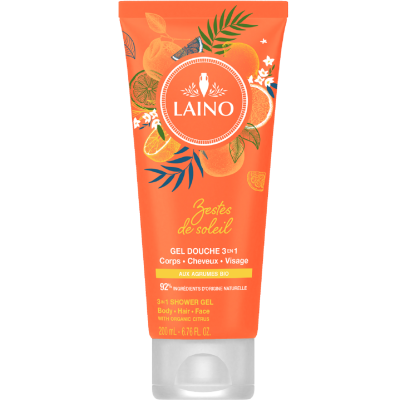 LAINO Zestes de Soleil Gel Douche 3 en 1 aux agrumes Bio 200ml 