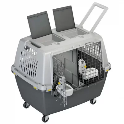 KERBL Zolux - Bo&icirc;te de Transport pour Chien Gris 80 x 58 x 62 cm