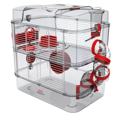 ZOLUX  - Cage pour petits rongeurs Rody 3 duo rouge grenadine