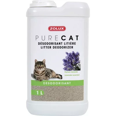 ZOLUX  D&eacute;sodorisant liti&egrave;re Pure Cat Parfum lavande en 1 Litre