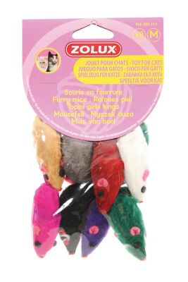 ZOLUX  Pack de 8 Jouets Souris Fourrure pour Chat