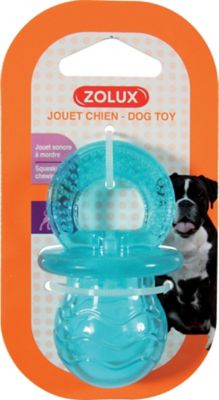 ZOLUX  Pop Jouet T&eacute;tine pour Chien Turquoise 4,6 x 4,2 x 7,7 cm