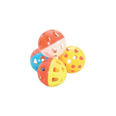 ZOLUX  Set de 4 Sph&egrave;res avec Grelot Jouet pour Chat 3 cm