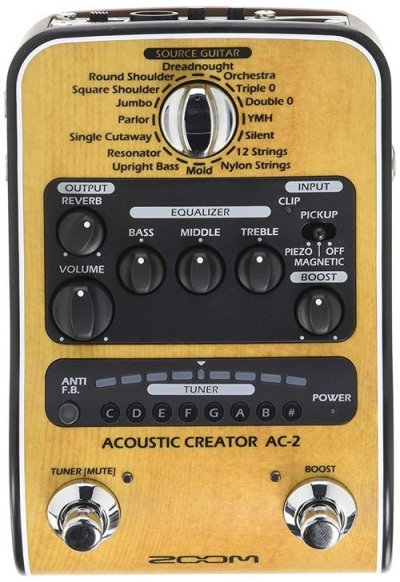 ZOOM  - AC-2 Acoustic Creator - P&eacute;dale pour guitare &eacute;lectroacoustique et contrebasse