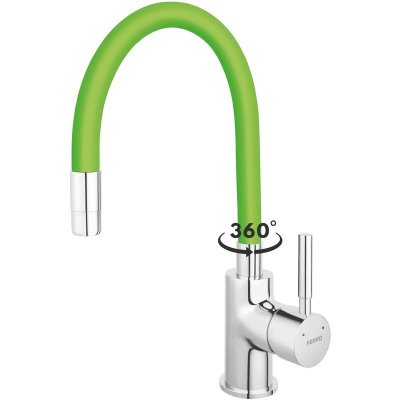 FERRO Zumba Robinet mitigeur de cuisine bec flexible Vert - Vert